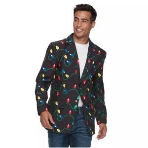 Men's Festive string of lights Christmas Blazer size large